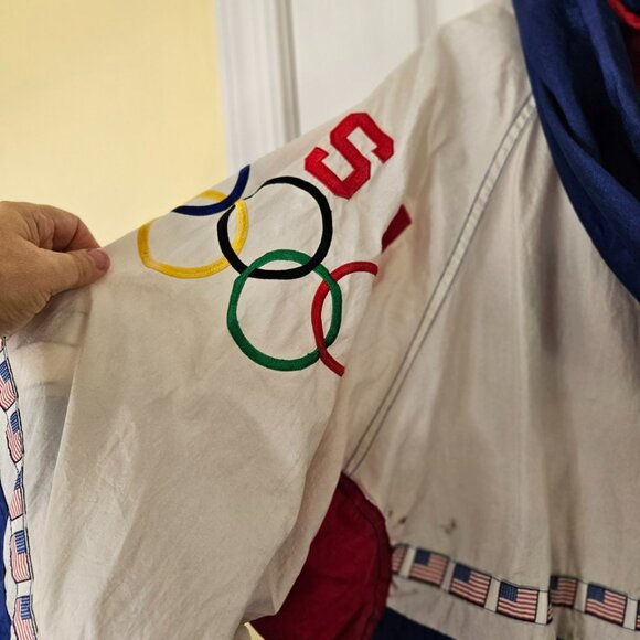 Starter Olympics Team USA Jacket Mens Sz L Pullover Half Zip 1996 Atlanta Flag - Picture 7 of 11